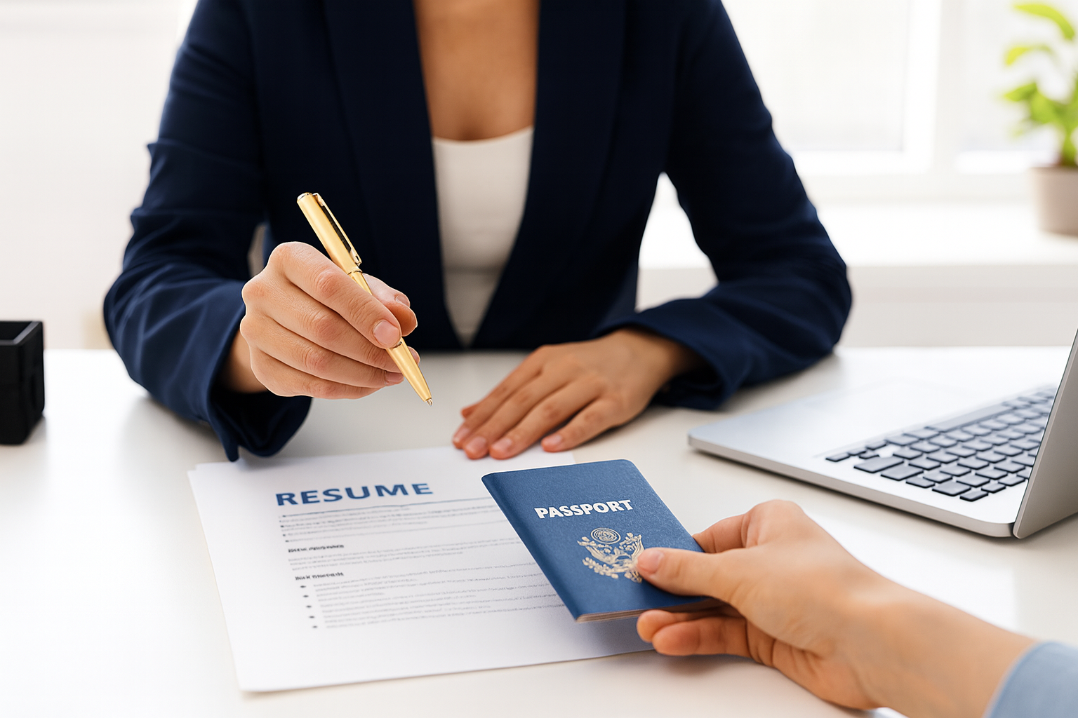 Passport and boarding pass on luggage